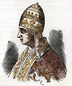 Medioevo: rappresentazione di Papa Celestino III (1191-1198) Disegno da 