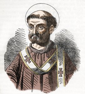 Ritratto di Papa Liberio (352-366) Incisione da 