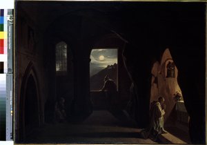 Monaci in una grotta da Francois Marius Granet
