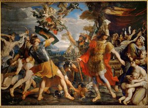 Enea e i suoi compagni combattono le Arpie ... da Francois (1590 1650) (after) Perrier