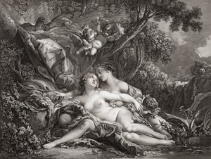 Giove e Callisto. (stampa) da Francois (after) Boucher