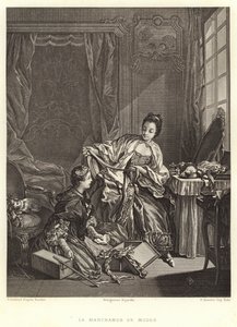 La venditrice di mode (incisione) da Francois (after) Boucher
