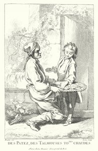 Venditore di pasticceria (incisione) da Francois (after) Boucher