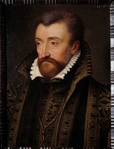 Ritratto di Antoine de Bourbon, Duca di Vendome (1518-1562), padre del Re Enrico IV. Dipinto della scuola di Francois Clouet (1515-1572) 1560 Dim. 0,31x0,23 m Pau, museo del castello da Francois (school of) Clouet