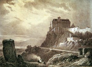 Castello di Stirling, inciso da Villeneuve da Francois Alexandre Pernot