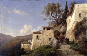 Sulla strada di Genova, vicino a Nizza da Francois Antoine Leon Fleury