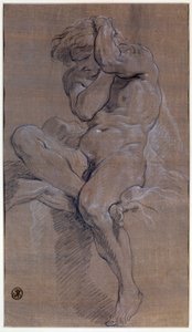 Accademia di uomo nudo seduto da François Boucher