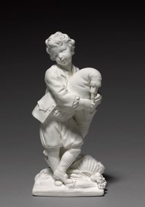 Figura del suonatore di cornamusa, prodotto dalla Fabbrica di Vincennes, modellato da Pierre Blondeau, 1748-1752 da François Boucher