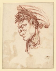 Testa grottesca di profilo verso sinistra con una conchiglia come copricapo da François Boucher