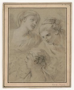 Studi sul volto che illustrano in modo esemplare diverse emozioni da François Boucher