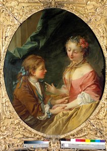 Di tre cose ne farai una? Scena galante da François Boucher