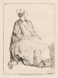 Donna seduta rivolta a destra da François Boucher