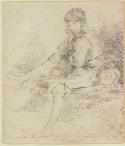 Ragazzino seduto con le gambe nude da François Boucher
