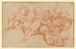 Putti che giocano (controstampa) da François Boucher