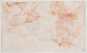 Tre teste di ragazzo. Studi per un pannello da porta ad Amalienborg da François Boucher