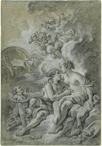 Venere appoggiata al suo amato Adone... da François Boucher