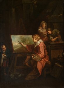 Nello studio del pittore ("Il pittore di paesaggi" o "Il pittore al suo cavalletto") da François Boucher