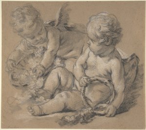 Putti alati con fiori da François Boucher