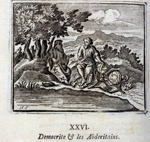 Democrito e gli Abderitani. Favole di Jean de La Fontaine (1621-95). Illustrazione di François Chauveau (1613-1676). Edizione del 1728. da Francois Chauveau