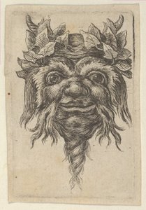 Maschera di satiro con barba a spirale e edera intorno a ogni corno, ca. 1635-45 da Francois Chauveau