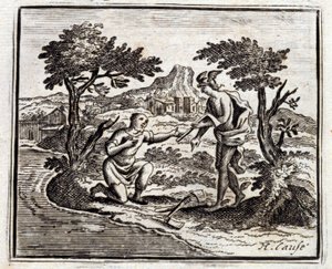 Il boscaiolo e Mercurio da Francois Chauveau