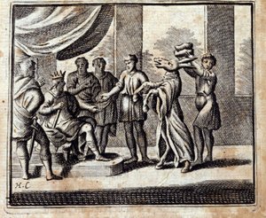 Il ciarlatano. Favole di Jean de La Fontaine (1621-95). Illustrazione di François Chauveau (1613-1676). Edizione del 1728.