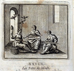 Le figlie di Minia. Favole di Jean de La Fontaine (1621-95). Illustrazione di François Chauveau (1613-1676). Edizione del 1728. da Francois Chauveau