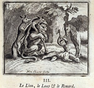 Il leone, il lupo e la volpe da Francois Chauveau