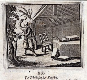 Il filosofo Scita. Favole di Jean de La Fontaine. Illustrazione di François Chauveau. Edizione del 1728. da Francois Chauveau