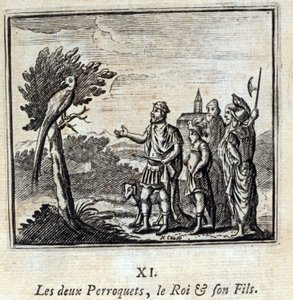 I due pappagalli, il re e suo figlio da Francois Chauveau