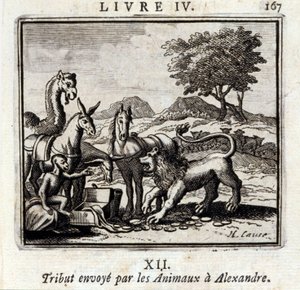 Tributo inviato dagli animali ad Alessandro da Francois Chauveau