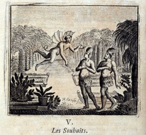 Desideri. Favole di Jean de La Fontaine (1621-95). Illustrazione di François Chauveau (1613-1676). Edizione del 1728 da Francois Chauveau
