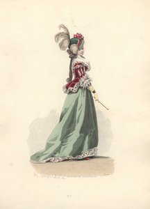 Donna in giacca e gonna, epoca di Maria Antonietta da Francois Claudius Compte Calix