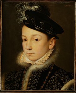Re Carlo IX di Francia ... (olio su legno di quercia) da François Clouet