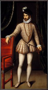 Ritratto a figura intera di Carlo IX (1550 - 1574) re di Francia. Dipinto di François Clouet (1515-1572)