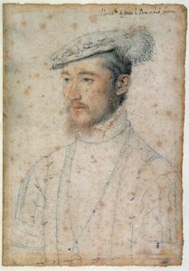 Ritratto di Francesco di Lorena, Duca di Guisa (1520 - 1563). Disegno a sanguigna e pietra nera di Clouet Francois (1515-1572) da François Clouet