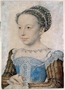 Ritratto di Margherita di Valois (1553-1615) o Regina Margot (disegno a matita e sanguigna di François Clouet)