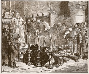Fitz-Arthur che proibisce la sepoltura di William, illustrazione da 
