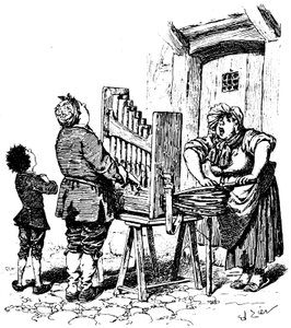 Illustrazione per il Romanzo Comico di Paul Scarron: Organista barbaro che suona in strada (incisione) da Francois Edouard Zier