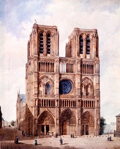 La facciata della cattedrale di Notre Dame a Parigi