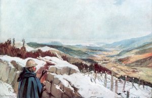 Trincee con vista sulla valle di Munster con il Reno in lontananza, gennaio 1916 da Francois Flameng