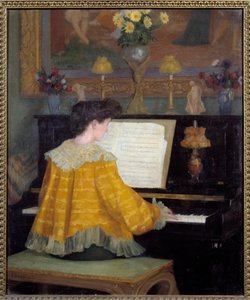 Giovane ragazza al pianoforte da Francois Gauzi