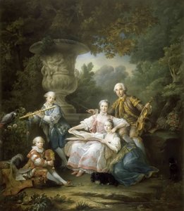 Louis II du Bouchet de Sourches con la sua famiglia da Francois Hubert Drouais