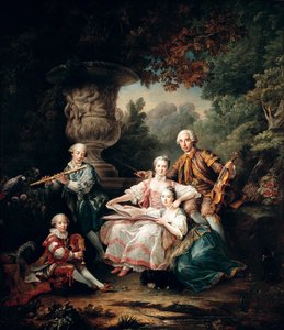 Louis du Bouchet (1645-1716) Marchese di Sourches e la sua Famiglia, 1750 da Francois Hubert Drouais