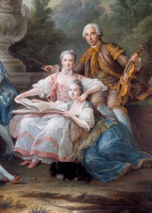 La famiglia di Louis Francois du Bouchet, Marchese di Sourches e Gran Prevosto di Francia (dettaglio) da Francois Hubert Drouais
