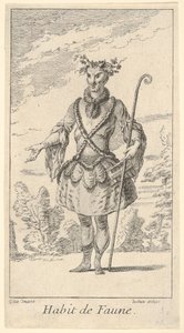 Abito da fauno: un fauno, un bastone nella sua destra, ca. 1721 da Francois Joullain