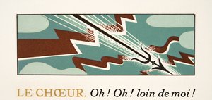 Illustrazione grafica da Prometeo incatenato di Eschilo, pub. 1941 (stampa pochoir) da Francois Louis Schmied
