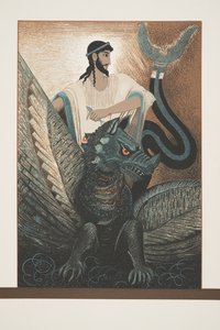 Ulisse e il Drago da Prométhée Enchaîné di Eschilo, pub. 1941 da Francois Louis Schmied