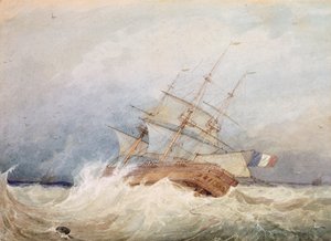 Una Fregata Francese in Tempo Burrascoso da Francois Louis Thomas Francia