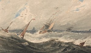 Barche su un Mare Tempestoso da Francois Louis Thomas Francia